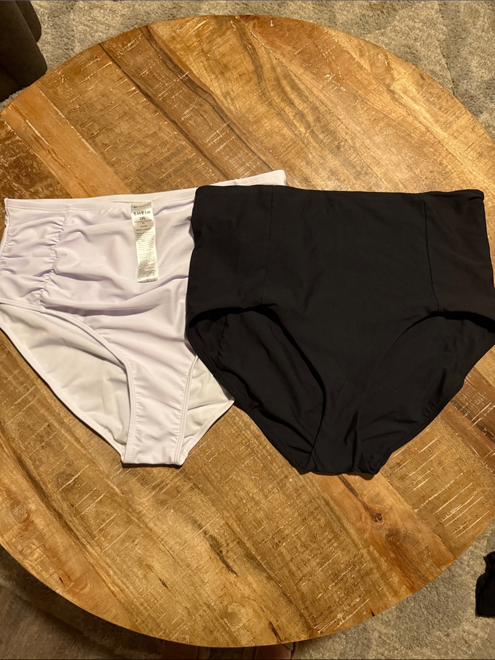 SHEIN High-Waist Bikini Bottoms - Black & White